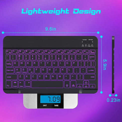 DTTO Bluetooth Keyboard, Wireless Rechargeable Keyboard for Android Tablet Cell Phone Smartphone iPad Pro Air Mini iPhone Windows Surface, Black.....