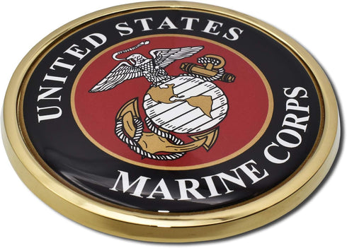 Elektroplate Officially Licensed Large United States Marine Corps Crest All Metal Emblem for SUVs/Trucks | Universal Fit at 3.5" x 3.5" | Weatherp...