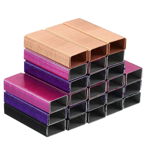 PATIKIL Staples for Stapler, 4 Pack(1000Pcs Staples Per Pack) #10 Mini 3/16 Inch Length Staples Jam Free for Home Office Supplies, Rose Gold/Rose ...