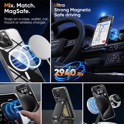 7 in 1, iPhone 15 Pro Max Case, 3X Screen Protector, 3X Camera Lens Protector, Compatible with MagSafe, Military-Grade Protection, iPhone 15 Pro M...