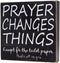 Farmhouse Bathroom Decor for Home, Rustic Bathroom Wall Decor Box Signs about 8" Square, Prayer Changes Things...