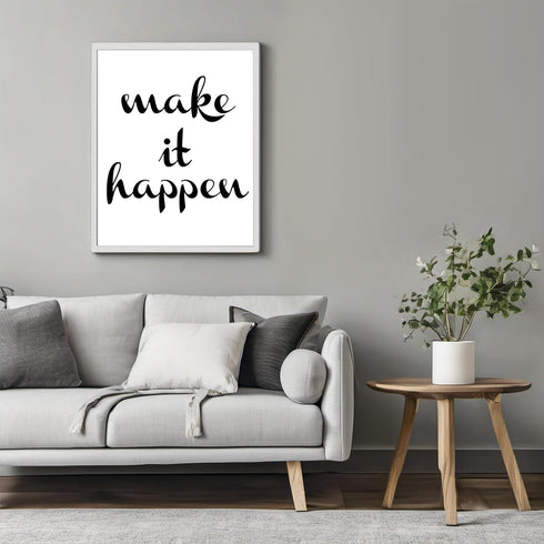 Posterizer 1 pcs-Make It Happen- Positive Uplifting quote-Motivational & Inspirational Art-Quotes and Poems-Gift for Boss, Manager- UNFRAMED Wall ...