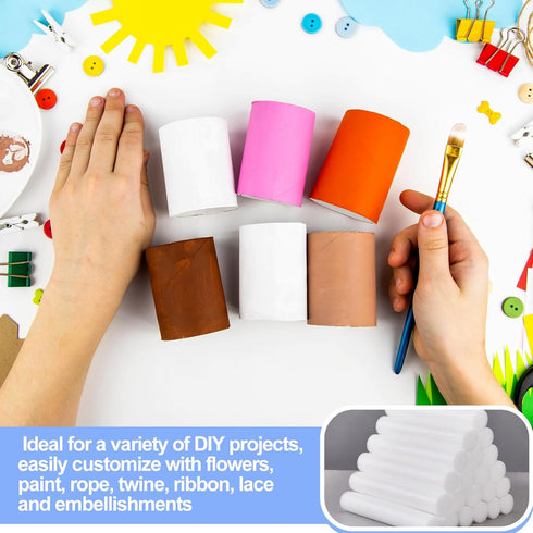 Fabbay 60 Pieces 6 Inch Foam Cylinders for Crafts Foam Tubes White Foam Rods Foam Tube for Modeling, DIY Arts and Crafts Supplies...