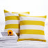 2 Pack Waterproof Pillow Covers Outdoor Throw Pillowcases Decorative Garden Cushion Case for Home Garden Patio Couch Balcony Striped (Yellow & Whi...