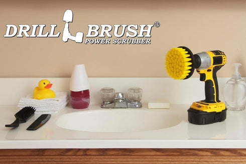 Cleaning Supplies - Scrub Brush for Tile - Bathroom Accessories - Drill Brush - Bathroom Cleaner Brush - Bath Mat Brush - Carpet Cleaner - Shower ...