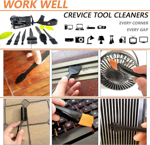 Computer PC Keyboard Laptop Electronics Camera Small Cleaning Brush Kit (Black, Set of 7)......
