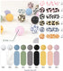 ZIFTY Silicone Beads, 180Pcs 15mm Round, 15 Styles Loose Rubber Pop Beads for Keychain Making, Jewelry, Art, Crafts, DIY (Leopard)...