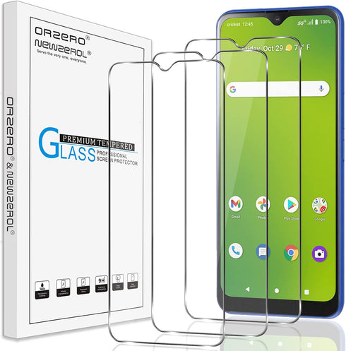 Orzero (3 Pack) Tempered Glass Screen Protector Compatible for Cricket Dream 5G, AT&T Radiant Max 5G (6.82 inch) Protector De Pantalla 2.5D Arc Ed...