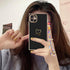 Luxury Square Case Compatible with iPhone 11, Cute Plating Gold Love Heart Pattern iPhone 11 Cover for Women & Girls Soft TPU Full Camera Lens Pro...