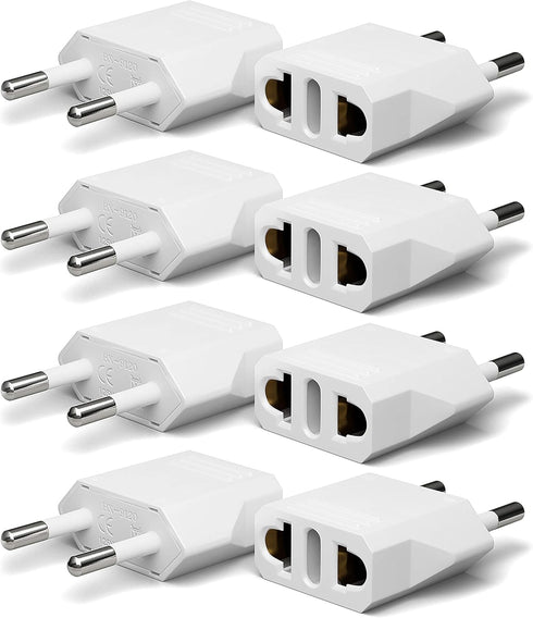 European Plug Adapter, Unidapt US to Europe Plug Adapter, 8 Pack European Type C Plug Adapters, 110V to 220V Wall Outlet, Travel Power Adaptor for...