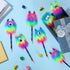 24 Pcs Valentine's Day Rainbow Fuzzy Pens Bulk Monster Fluffy Pen with Horn Valentines Day Classroom Gifts Funny Cute Pen Stationery for Students ...