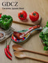 Colorful Hand Painted Spoon Rest Ceramic Large Spoon Holder for Kitchen Counter Stove Top, Dishwasher Safe, Multicolor (1 Pack)...