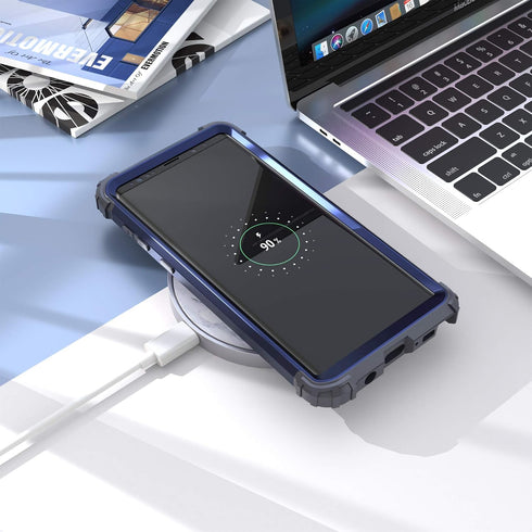 IDweel for Galaxy Note 9 Case, Note 9 Case Blue for Men, 3 in 1 Shockproof Slim Hybrid Heavy Duty Protection Hard PC Cover Soft Silicone Rugged Bu...