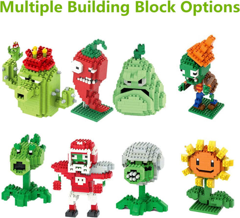1PCS Plant and Zombies Toys Action Figures Zombies PVZ Toys Set 1 2 Series Barred Gate Zombie Building Blocks Great Gift for Christmas, Birthday N...