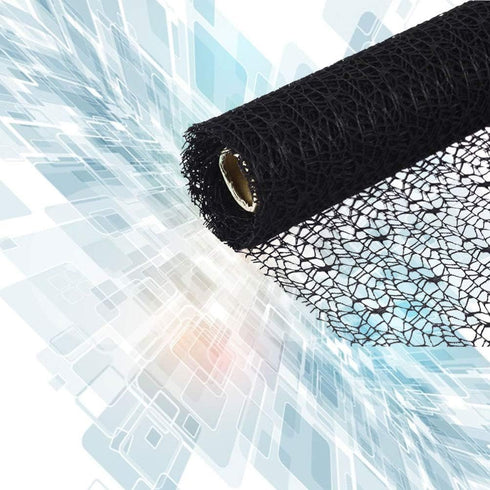 Mesh Ribbon Roll Spider Web Deco Ribbon Lace Net Jute Mesh Trim Ribbon Gauze Roll for DIY Craft Flower Packaging Door Curtain Background (Black)...