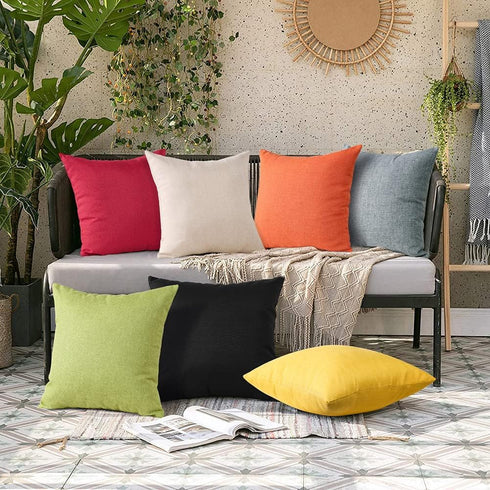 OTOSTAR Pack of 2 Waterproof Outdoor Indoor Throw Pillow Covers 20x20 Inch Garden Decorative Pillow Covers Square Pillowcases Outdoor Patio Cushio...
