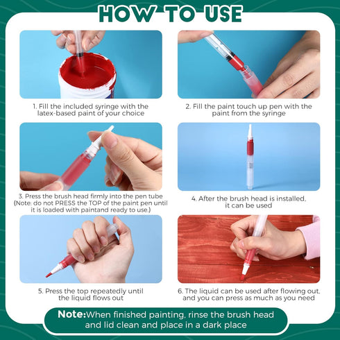 Touch Up Paint Pens 2 in 1 Pack Refillable Brush Pen Empty Oil Pen Transparent Paint Pen for Touch Up Wall Cabinets Furniture Wood(3 ml, 4 Pieces)...