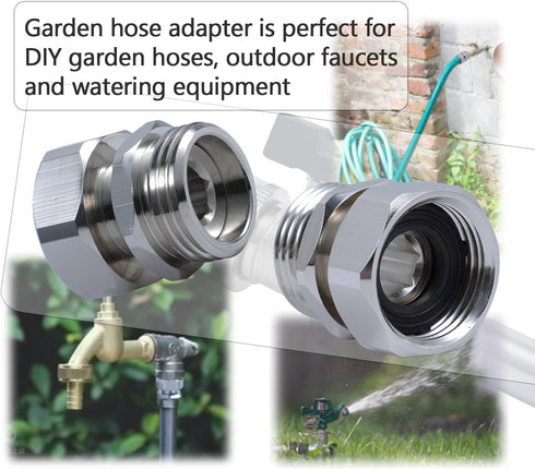 Garden Hose Swivel Adapter, 3/4" GHT Solid Brass Hose Connectors Adapters,3/4 GHT Female x 3/4 GHT Male Hose Adapter...