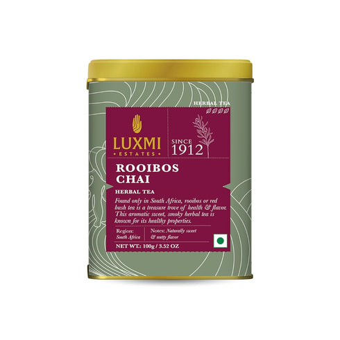Luxmi Estates - Rooibos Chai - Organic Rooibos Tea with Spices - Loose Leaf - 100g (50 Cups) | with Cinnamon, Cardamom and Clove | Perfect for Mom...