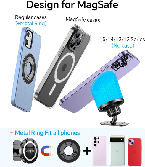 for iPhone MagSafe Car Mount Dashboard?Stronger Magnets? Magnetic Phone Holder for Car Dash?Hands Free ? Magsafe car Holder for Car Fit iPhone 15 ...