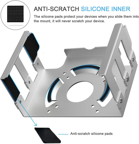 Mac Studio Mount, IFCASE Heat Dissipation Design Anti-Scratch Inner Aluminum Under Desk, Wall Mount Stand for Mac Studio M2 M1 Max, Ultra (Silver)...