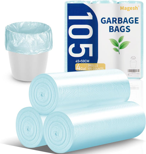 Magesh 105 Blue 4 Gallon Trash Bags, 45x50cm, 105 Count...