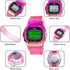 Gosasa Womens Watch Gradient Color Silicone Plating Digital Electronic Waterproof Sports Wristwatches Casual Watch Student Watches...
