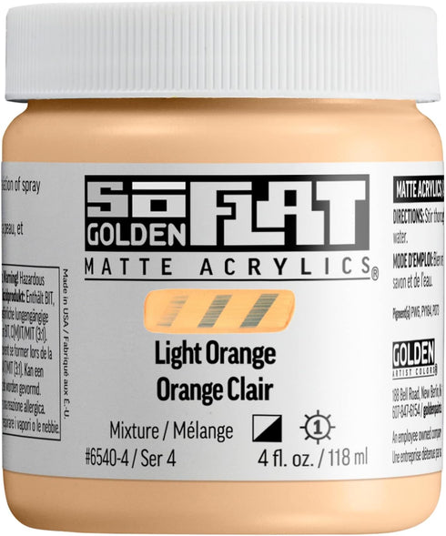 Golden SoFlat Acrylics, Light Orange (4 fl. oz./ 118 ml Jar)...