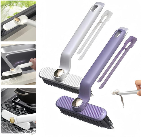 2Pcs Multi-Function Rotating Crevice Cleaning Brush,Household 360-Degree Rotating No Dead Corners Hard Bristle Brush,V Shape Grout Cleaner Brush,f...