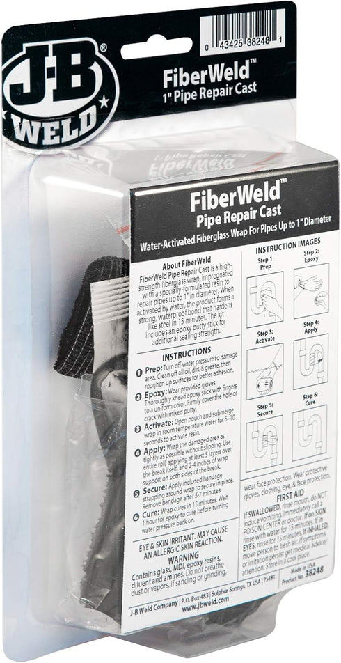 FiberWeld Pipe Repair Cast 2x48 Inch – High Strength Adhesive Fiberglass Wrap – White...