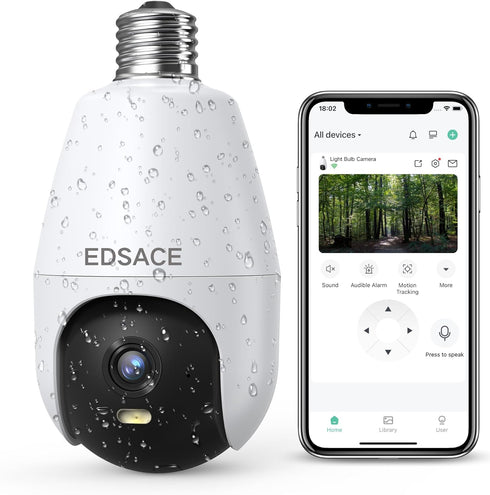 Weatherproof Light Bulb Security Camera Outdoor,2K HD WiFi Light Socket Camera, light bulb indoor security camera,360 outdoor security camera wire...