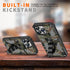 CCSmall Camouflage Case for iPhone 15 Pro with Metal Kickstand, Camo Phone Cover Built-in 360° Rotate Ring Stand Case for iPhone 15 Pro MC Army Gr...