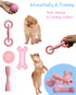 4 Pack Puppy Toys for 2-8 Months Teething Pets Dog Chew Toy Puppies Teeth Cleaning Toy Food Dispensing Soft Rubber Bone Funny Ball Interactive Don...