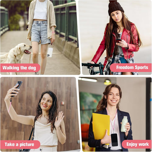 simarro Universal Cell Phone Lanyard, 2 Phone Chains with 4 Transparent Replacement Mobile Phone Straps Adjustable Nylon Neck Strap for All Smartp...