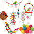 Bird Toys 17 Pcs Bird Parakeet Swing Chewing Hanging Toys Climbing Ladder Coconut Bird Cage Toys Suitable for Cockatiels,Conures,Finches,Budgie,Lo...