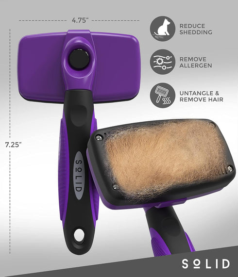 Pet Slicker Brush - Dog & Cat Brush for Shedding & Grooming - Dematting & Detangling Self-Cleaning Brushes for Dogs, Cats & Pets...