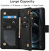 RANYOK Wallet Case Compatible with iPhone 11 (6.1 inch), Premium PU Leather Zipper Flip Folio Wallet RFID Blocking with Wrist Strap Magnetic Closu...