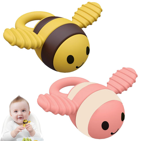 Baby Silicone Teether Toy,Baby Teething Toys for 18 Months Boys Girls Babies, Cute Bee Shape BPA-Free Silicone Baby Chew Toys for Sensory Explorat...