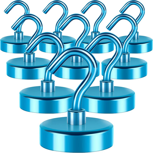 Neosmuk Magnetic Hooks Heavy Duty,Strong Magnet with Hook for Fridge, Super Neodymium Extra Strength Industrial Hooks for Hanging, Magnetic Hanger...