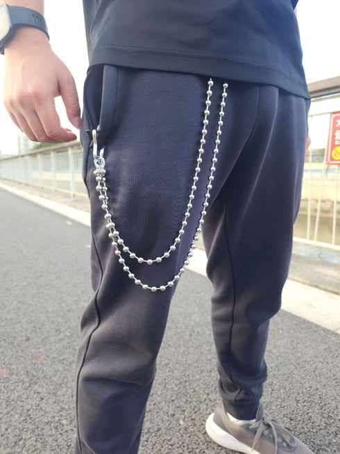 Wallet Chain Pants Pocket Chain Belt Chains Jean Chains 22.5" Silver Keychain with Both Ends Lobster Clasps Keys, Wallet, Jeans Pants Belt Loop Pu...