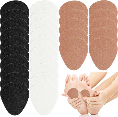 30 PCS Metatarsal Felt Feet Insert Pads 1/4 Inch Thick Cushion Pain Relief Forefoot Support Adhesive Foam Foot Cushion Pad for Men and Women (Whit...