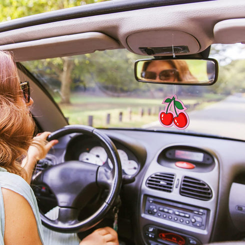 Tallew 8 Pcs Scented Pink Car Air Freshener Preppy Hanging Oil Freshener Ornaments Pink Car Freshener Slice Essential Pendant Scented Diffuser for...