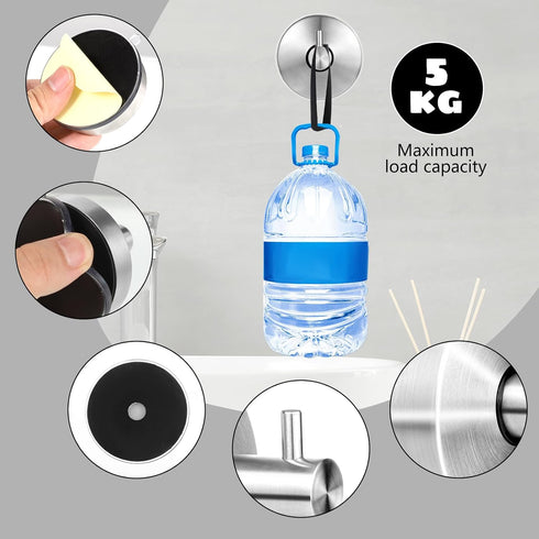 Suction Hooks, 2 Pack Vacuum Suction Cup Hooks Removable and Reusable Shower Hooks Stainless Steel Towel Hooks Wall Hanging Hook Heavy Duty Hooks ...