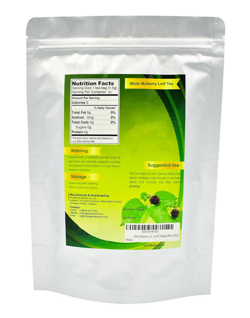 White Mulberry Leaf Tea 60-Teabags (Morus Alba) - 1.5g X 60 Tea Bags...
