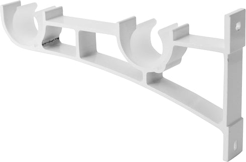 AddGrace Double Curtain Rod Brackets Set of 4 for Drapery Rod Window Hardware Rod Holders (White)...