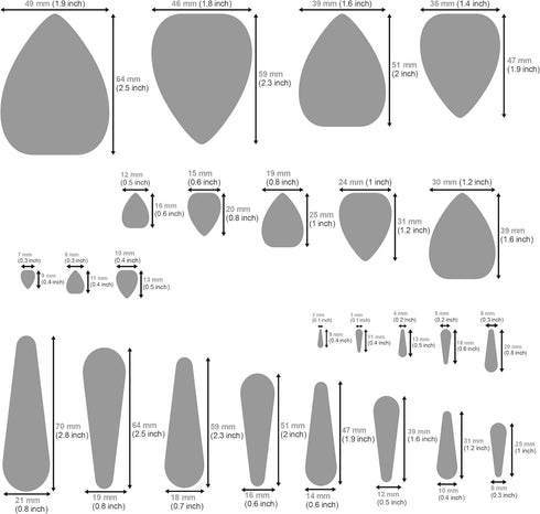 Aleks Melnyk No.205 Metal Stencil for Jewelry, Shape Earring Teardrops Cutouts Stencil, Lapidary Template for Cabochons, Tear Drop, Jewelry making...