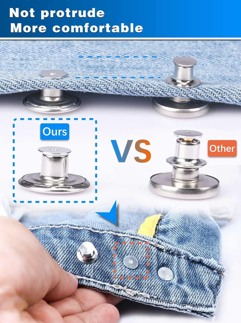 Jeans Button Replacement No Sew: YUANHANG 24 Sets Metal Buttons for Pants - Instant Adjustable Button - Tighten Waist Size by 1 Inch or Extend an ...