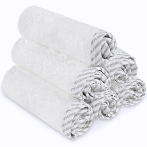 San Francisco Baby Bamboo Rayon Washcloths for Newborn - Soft, Absorbent, 6-Piece, White...