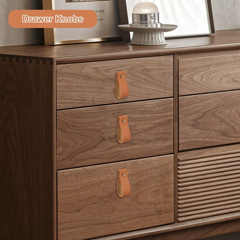 Cosmos 4 Pcs Leather Wall Hooks Hanging Strap Leather Curtain Rod Holder Leather Hook Strap Drawer Pulls Wall Mounted Rod Hanger Hook with Screws ...