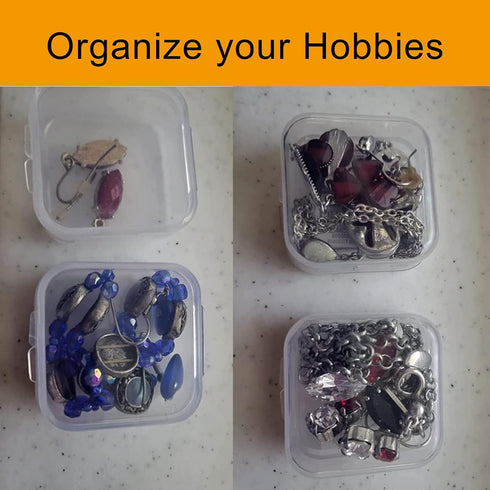 Wotermly 30 Pcs Small Containers Assorted Sizes Small Plastic Containers with Lids Small Mini Clear Plastic Beads Storage Containers Box with Hing...